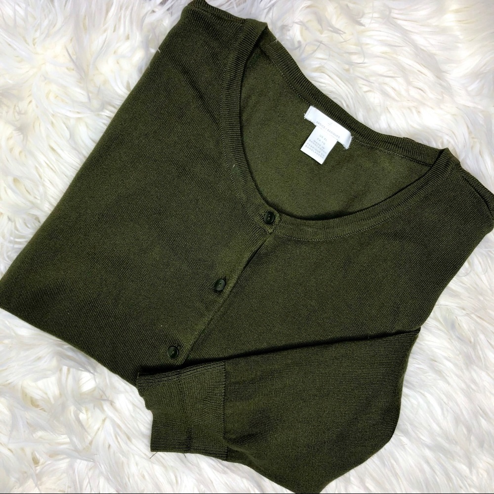 H&M Forest Green Cardigan Sweater XL
